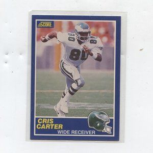 1989 SCORE FOOTBALL CRIS CARTER ROOKIE CARD PHILADELPHIA EAGLES